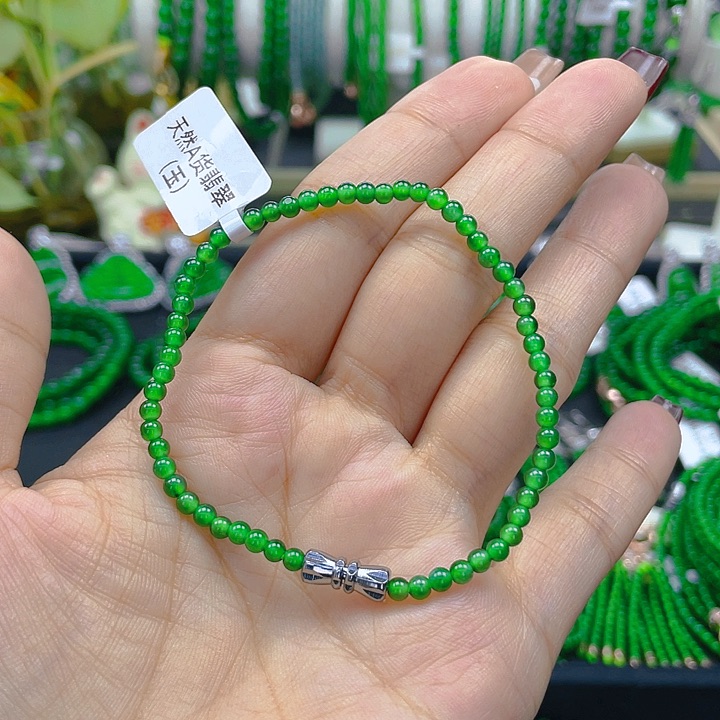 翡翠手链未镶嵌圆珠手链3