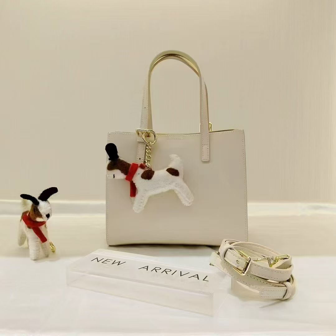 百搭字母撞色敞口手提包简约耐磨托特包车缝线