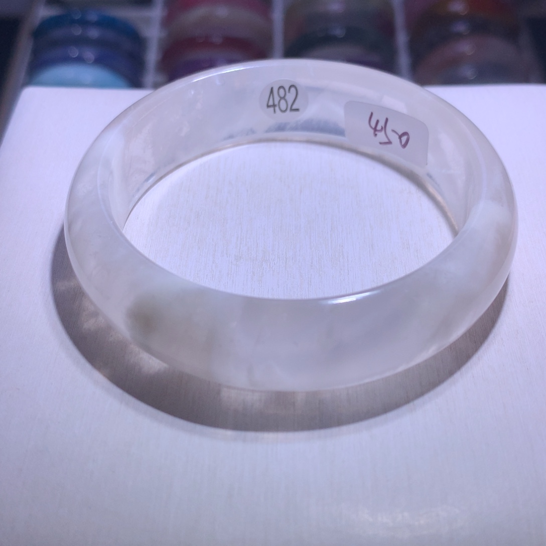 手镯银S925镶嵌水晶雪花幽灵61圈482