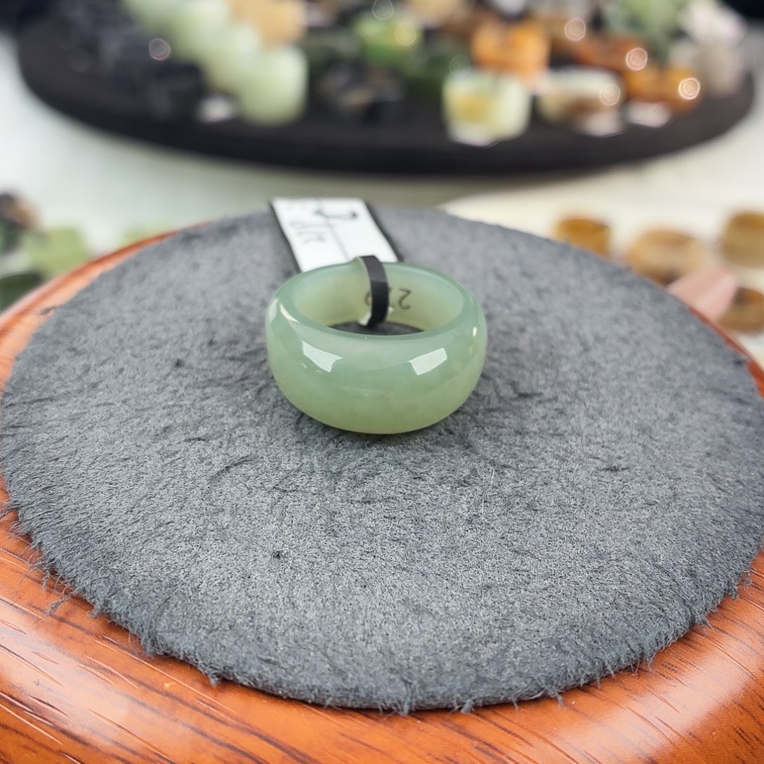 和田玉未镶嵌戒指b12奶蓝馒头16.7