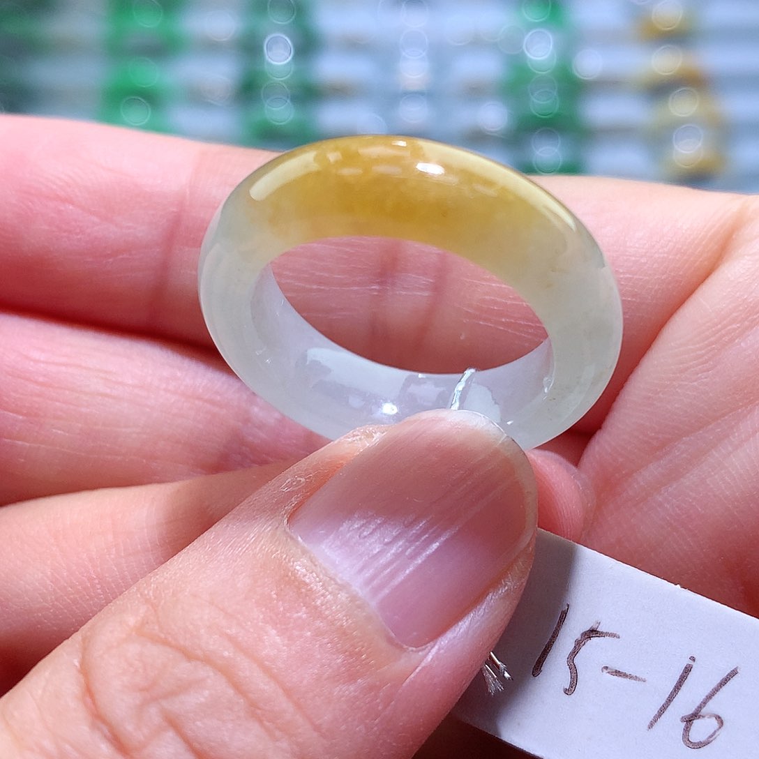 翡翠戒指未镶嵌15-16号