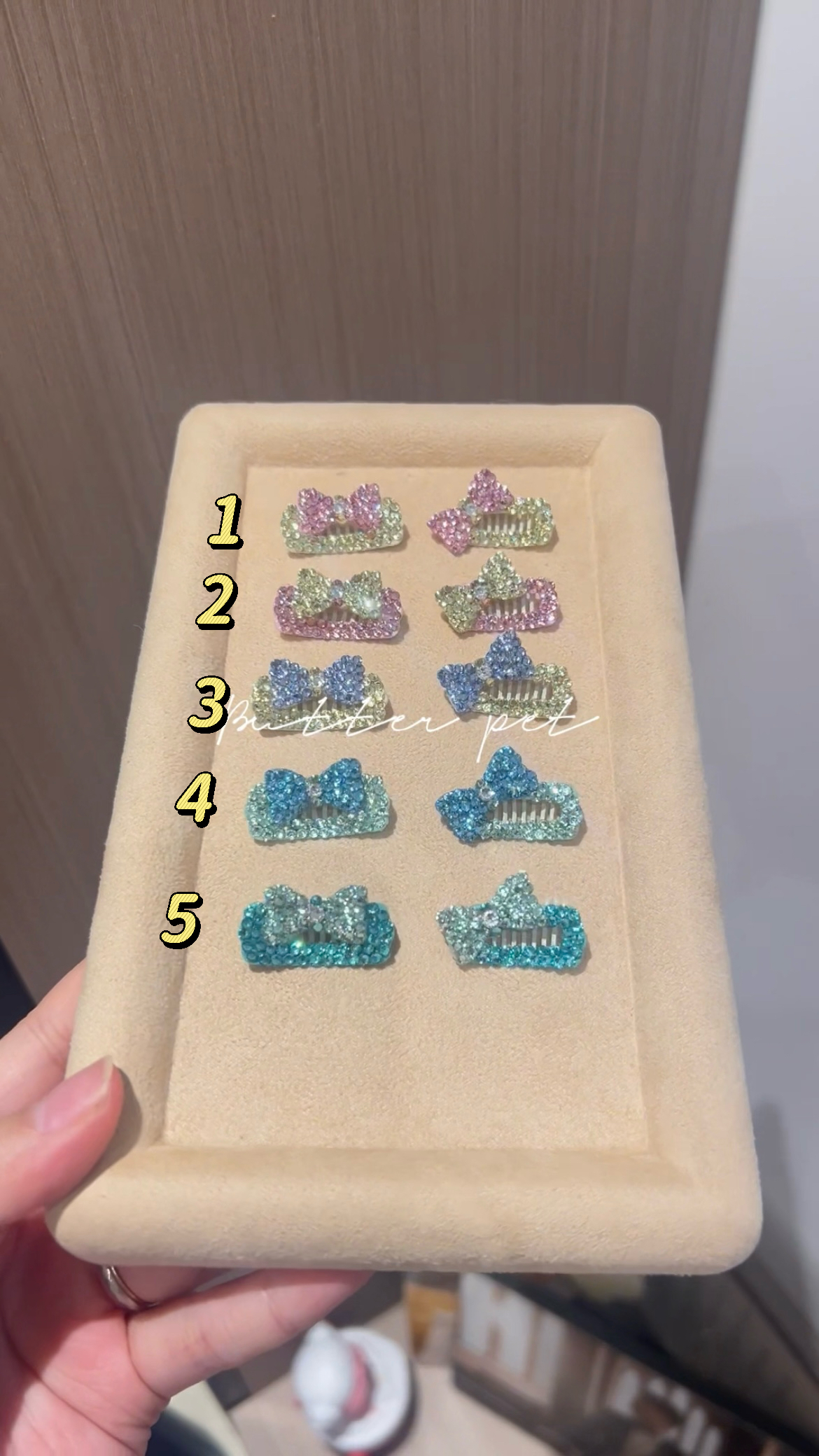 Butter｜全华满钻在逃公主配色蝴蝶结bb夹宠物发夹马尔济斯约克夏