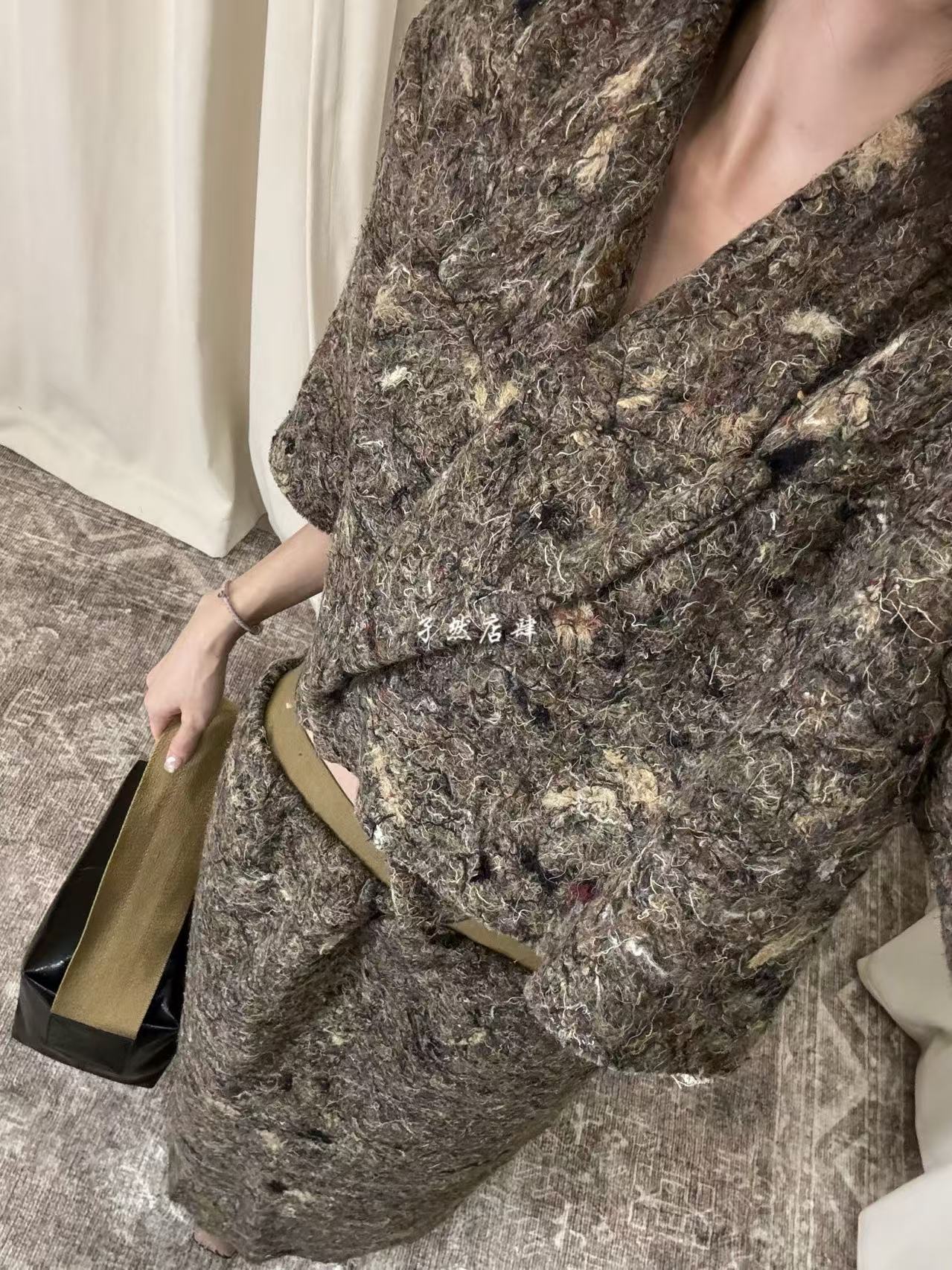 【孑然店肆】uma wang 秀款羊毛混纺中袖西装短外套 