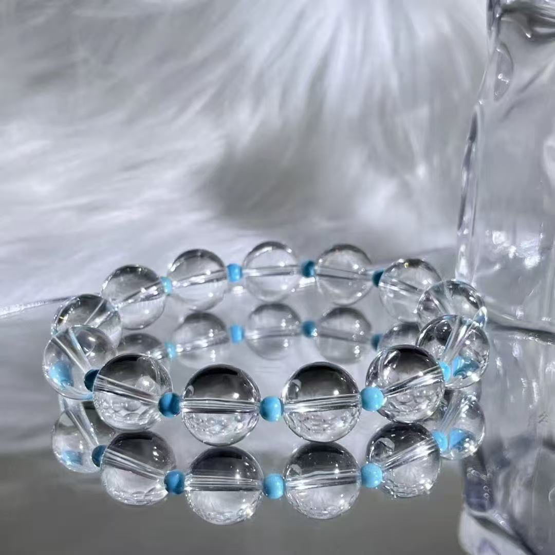 天然白水晶设计款单圈手串-Z055多样性发其一