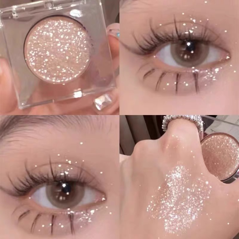 小红书牛郎织女单色眼影盘细闪粉提亮立体晶晶白月光爆闪高光珠光