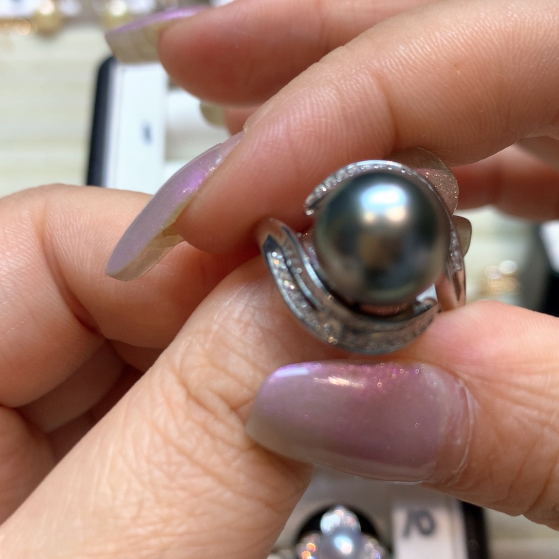 海水珍珠银S925镶嵌戒指