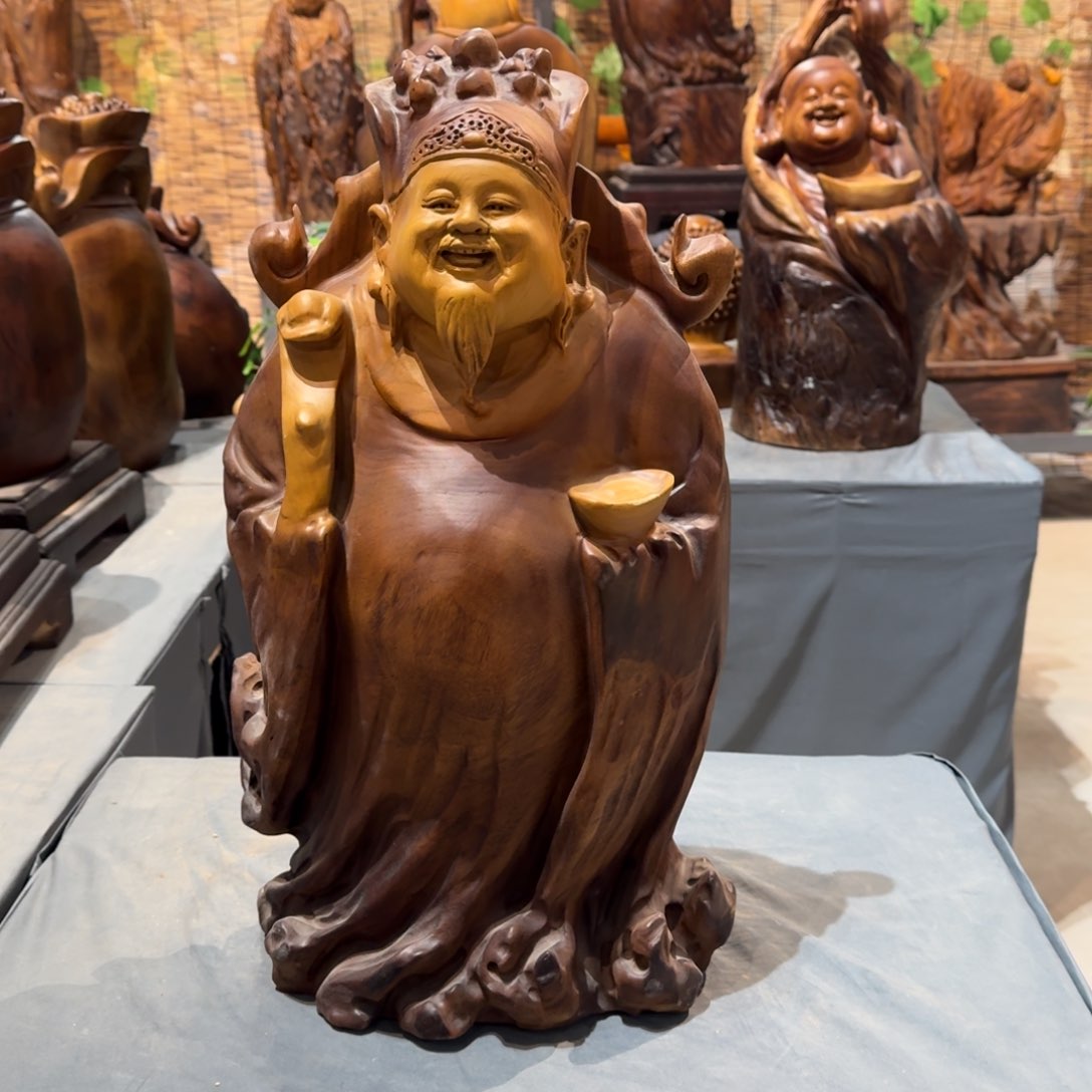 香樟木?**?香樟木财神爷一物一拍