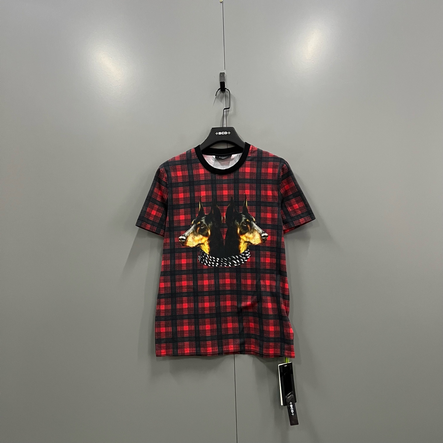 95新 Givenchy/纪梵希 jp1204  格纹狗头印花短袖 S 610451