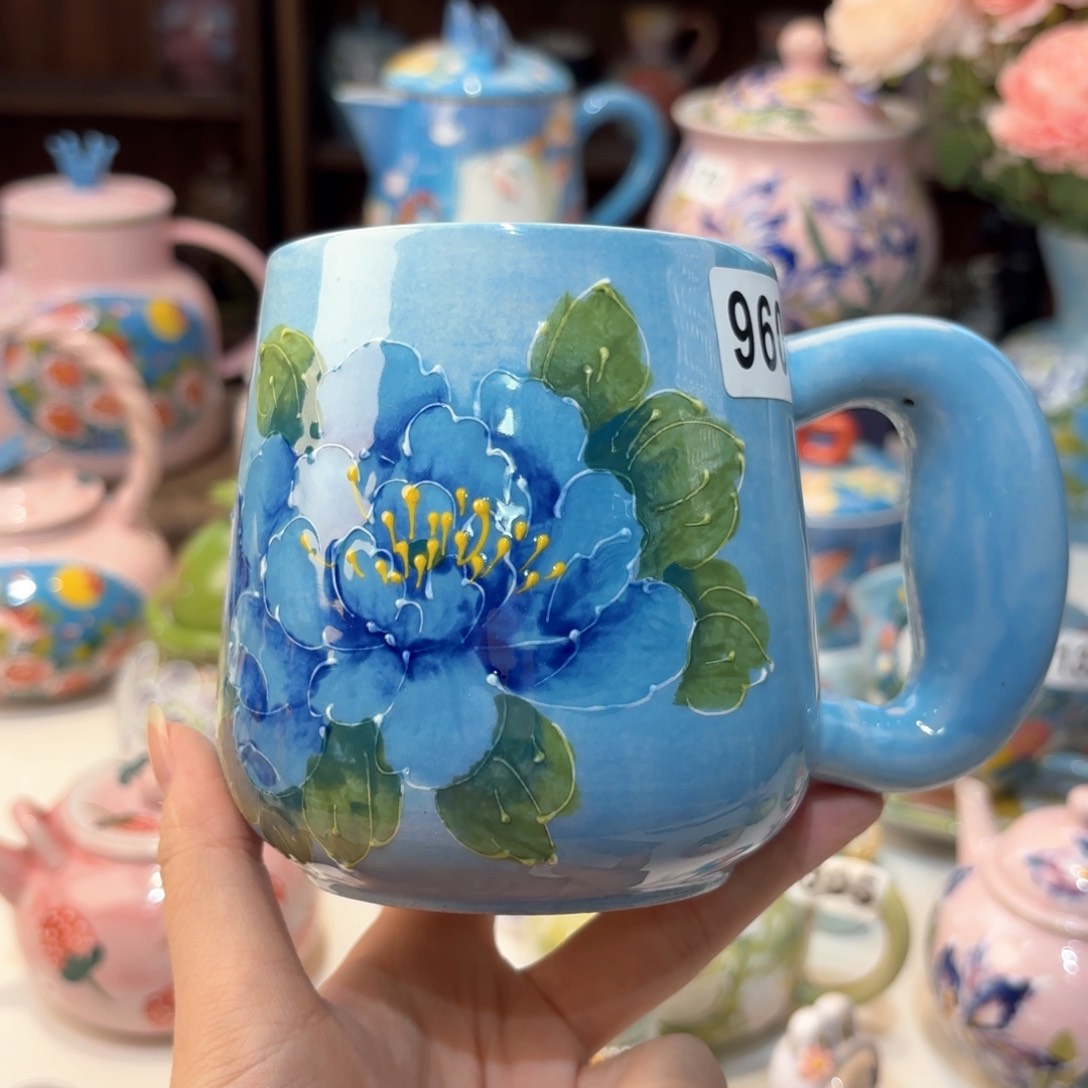 景德镇手绘高温釉下彩陶瓷茶具