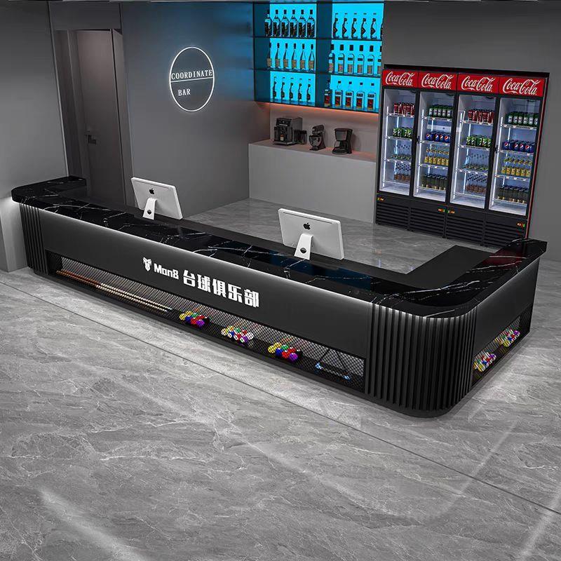 覆古工业风台球桌台球厅吧台收银台网咖中小型定制成品酒吧台