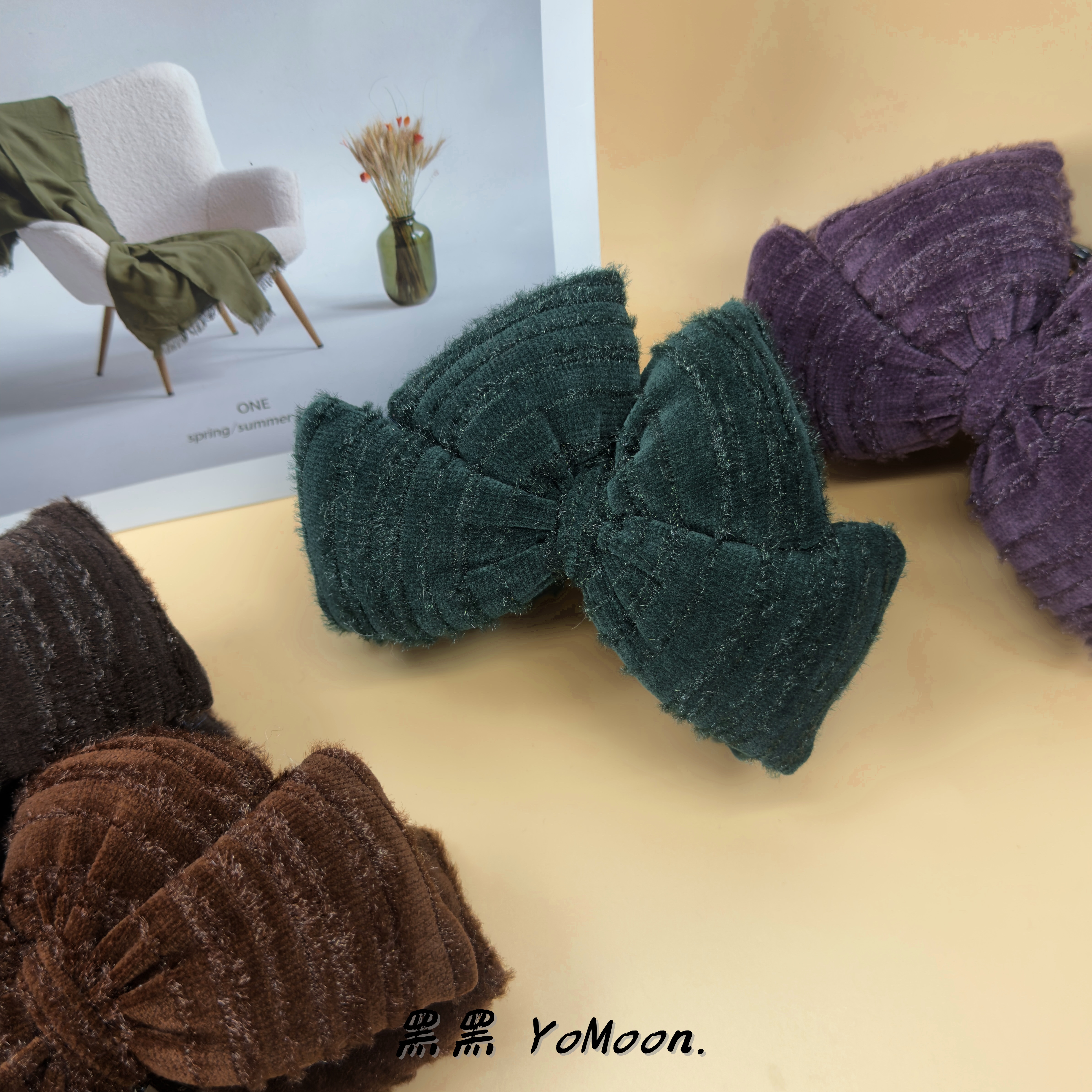 简约胖鼓鼓蝴蝶结大抓夹（13cm）气质百搭全盘发通勤日韩减龄发饰