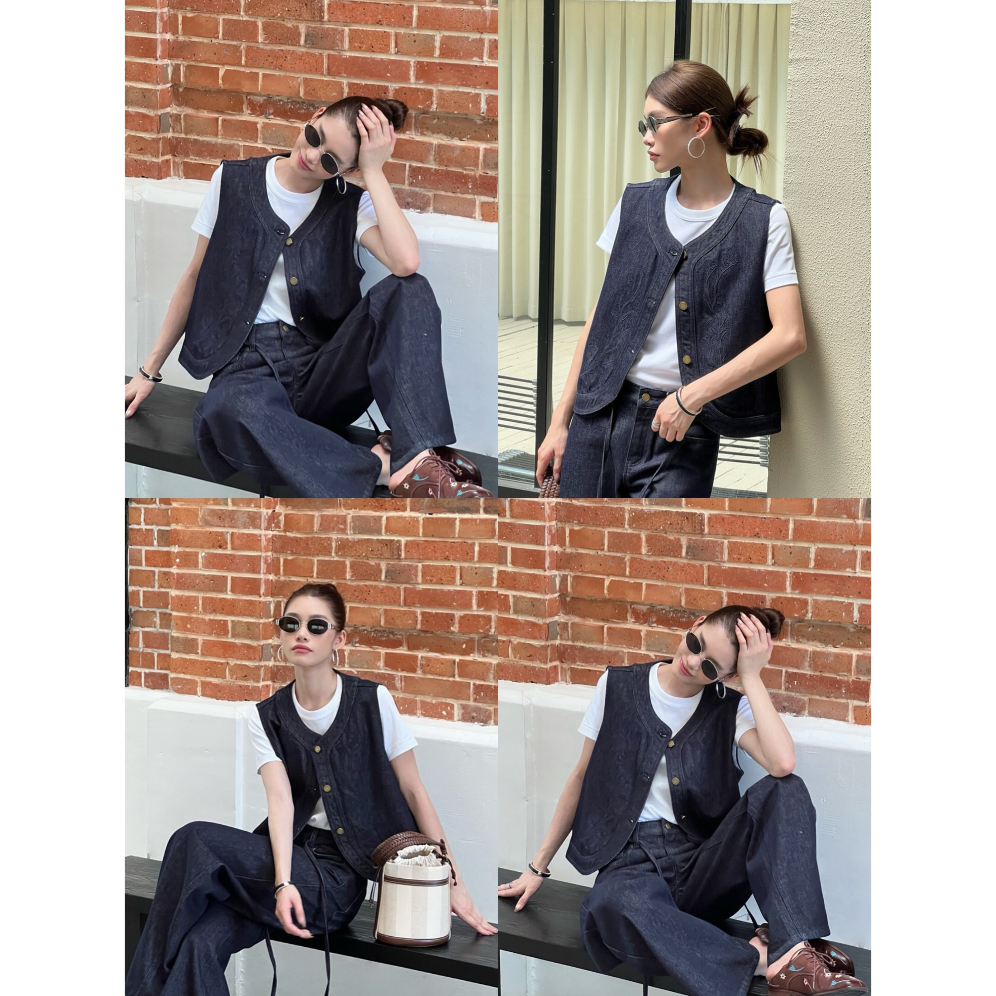 【NO退NO换】解锁叠穿新时尚超重工花朵刺绣牛仔马夹（UMA90208#）UMA