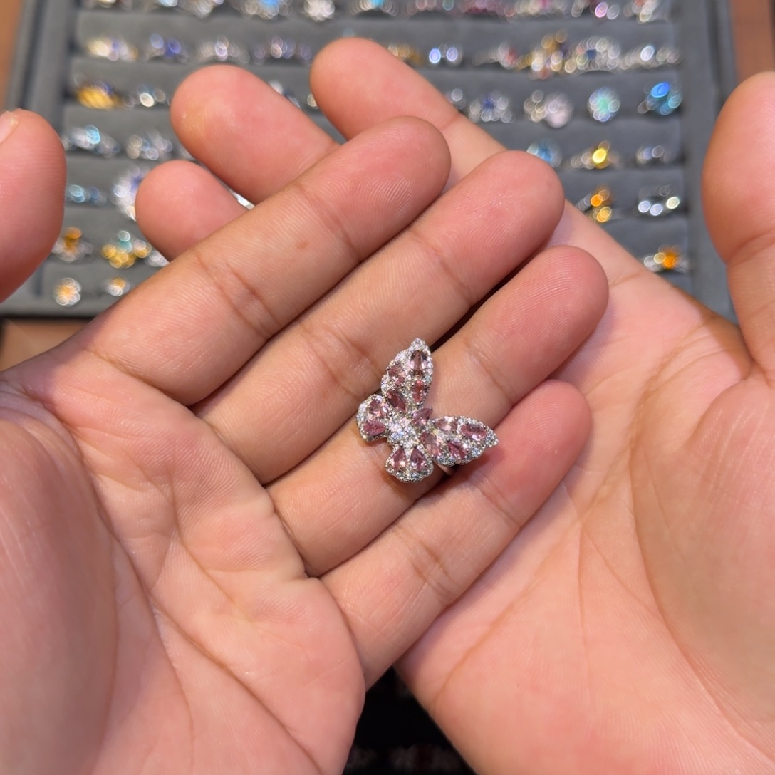 戒指银S925镶嵌碧玺