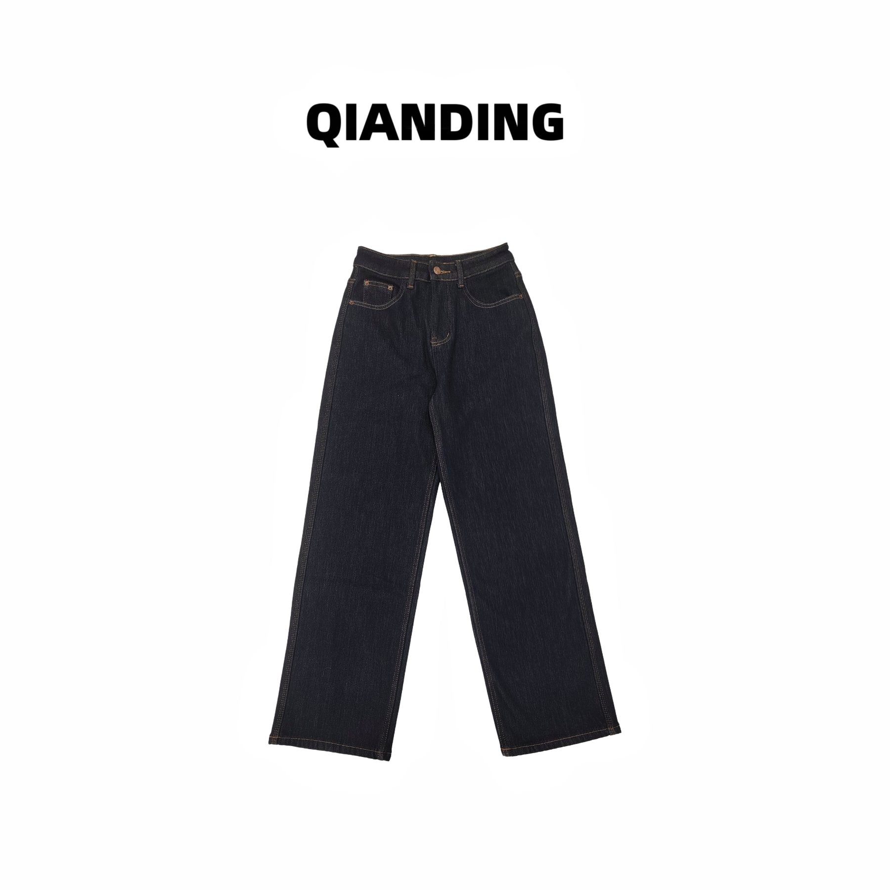 【QIANDING】【摩登街头】加绒水洗显瘦时尚百搭牛仔裤F548