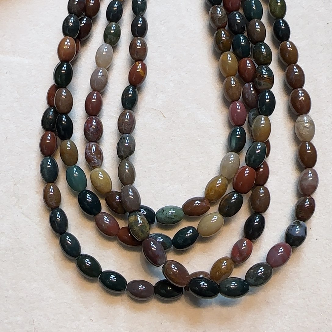 玛瑙/玉髓未镶嵌珠宝半成品天然水草玛瑙米珠一条6✖️9