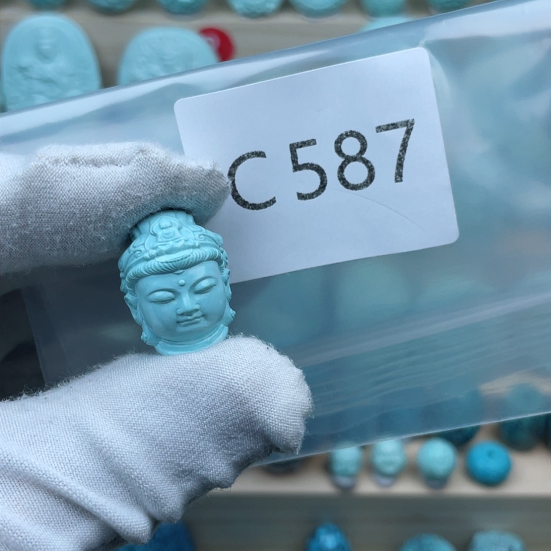 绿松石珠宝奇石未镶嵌弗**饰