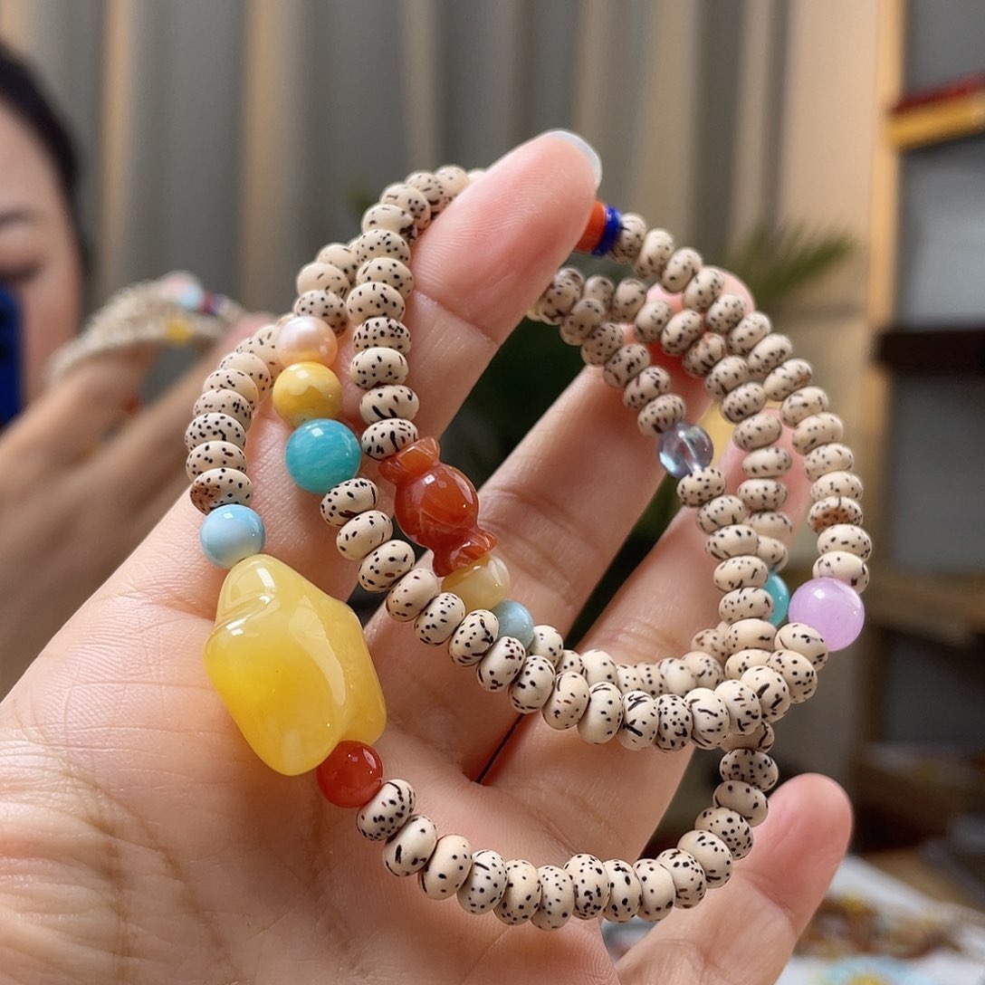 琥珀裸石未镶嵌蜜蜡手串