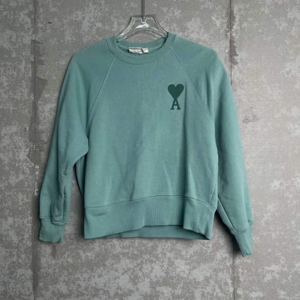 未使用 WE11 DONE XS*1/薄荷绿色爱心圆领卫衣/18285/JP