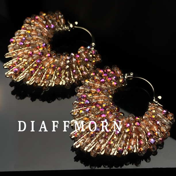 铜合金仿水晶耳饰 YM《心锁》  重工手作精致爱心耳环