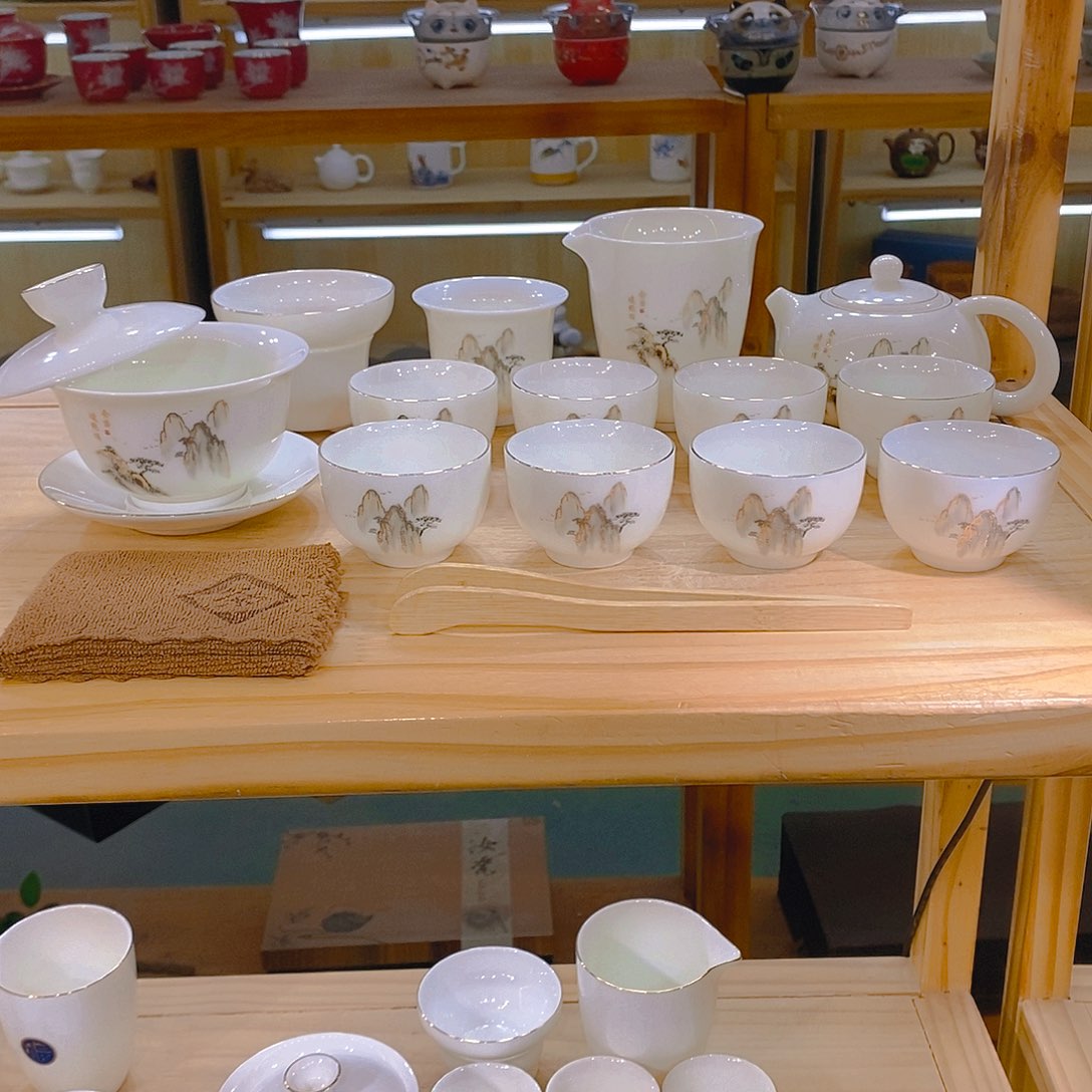 【不止】羊脂玉瓷茶具套装