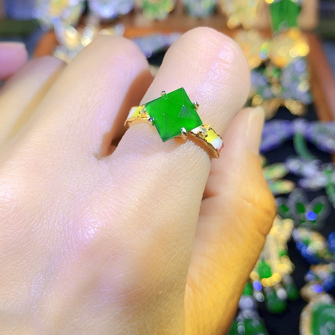 吊坠(不含链)银S925镶嵌翡翠