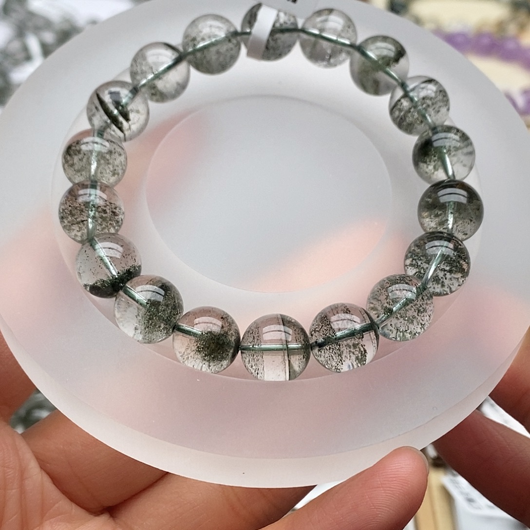 陈***锤手链未镶嵌水晶绿幽灵手链