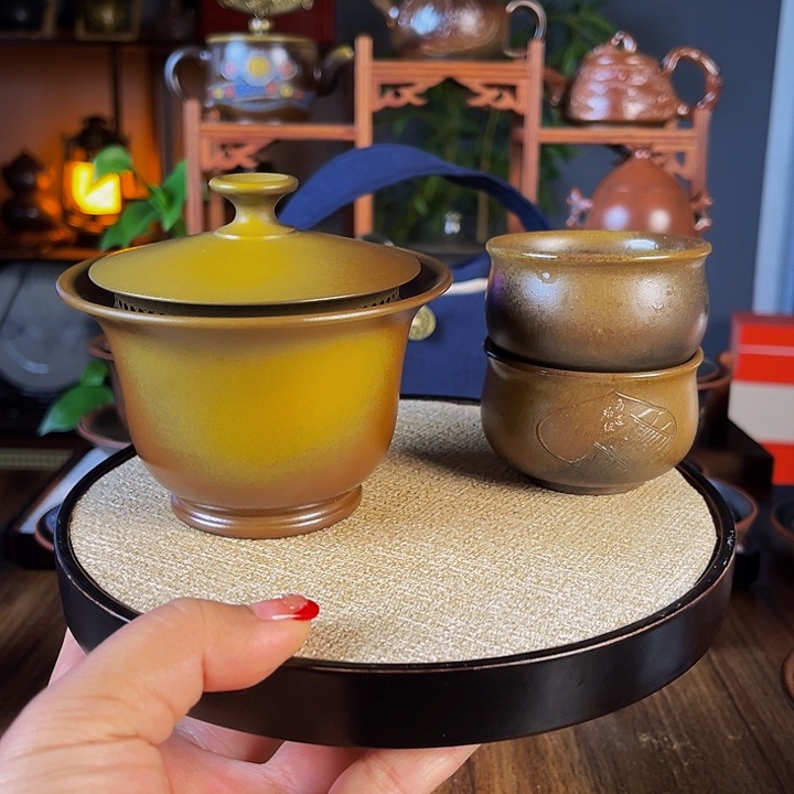 精品柴烧盖碗精品160毫升左右