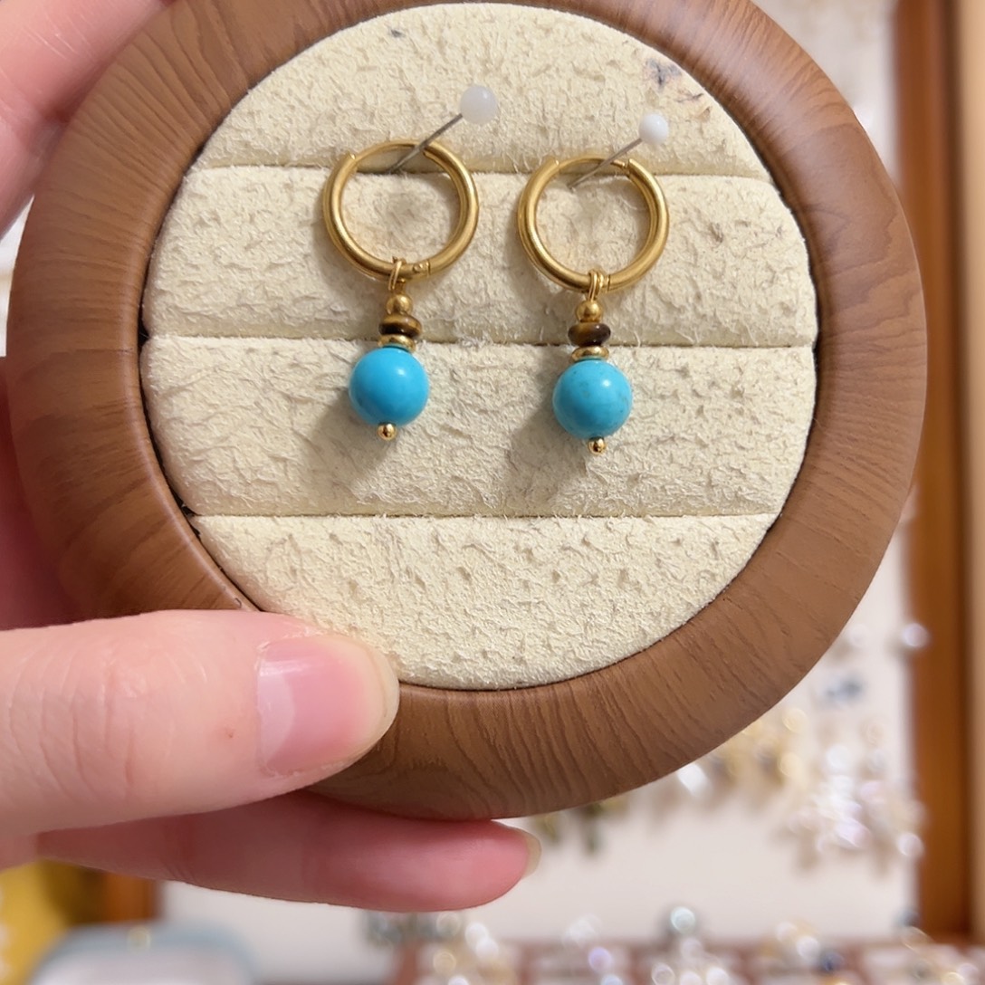 淡水珍珠耳钉银S925镶嵌