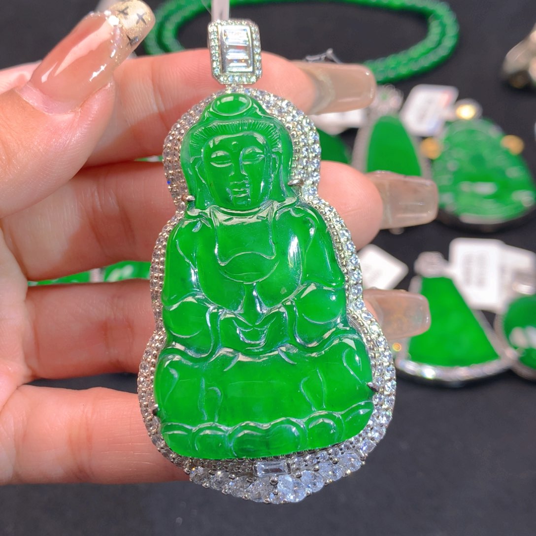 翡翠颈饰银S925镶嵌1111111111