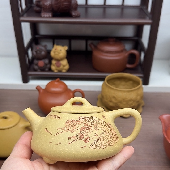 豪***杰本山绿泥茶案茶壶茶壶茶壶