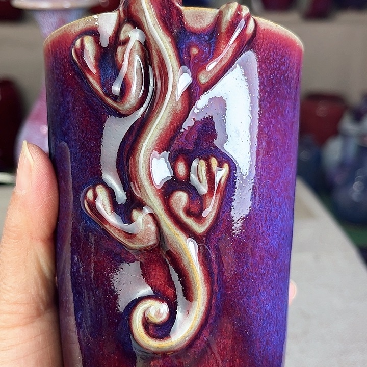 媛***宝瓷片钧瓷手工艺品杯子