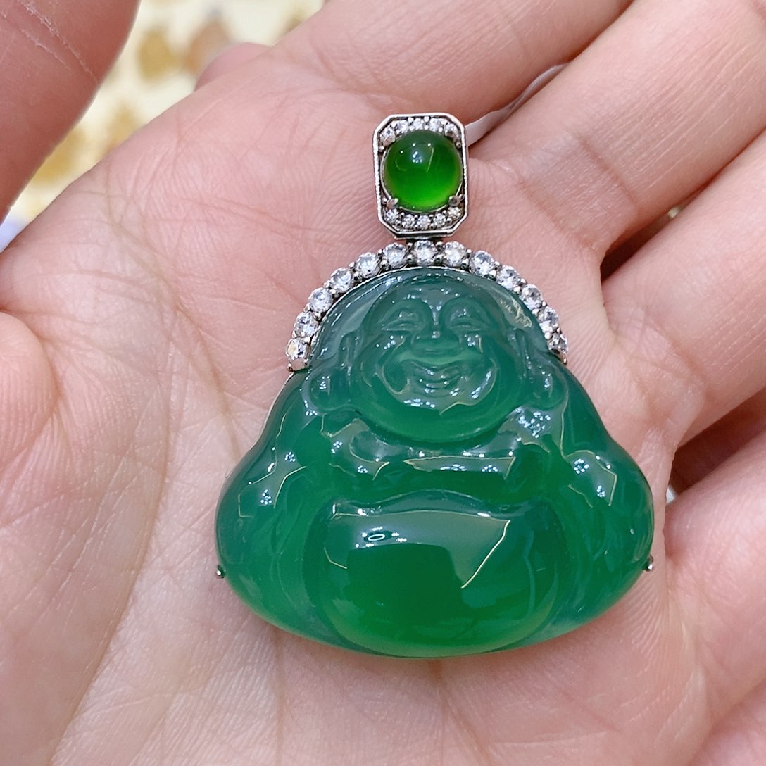 玛瑙/玉髓吊坠(不含链)银S925镶嵌