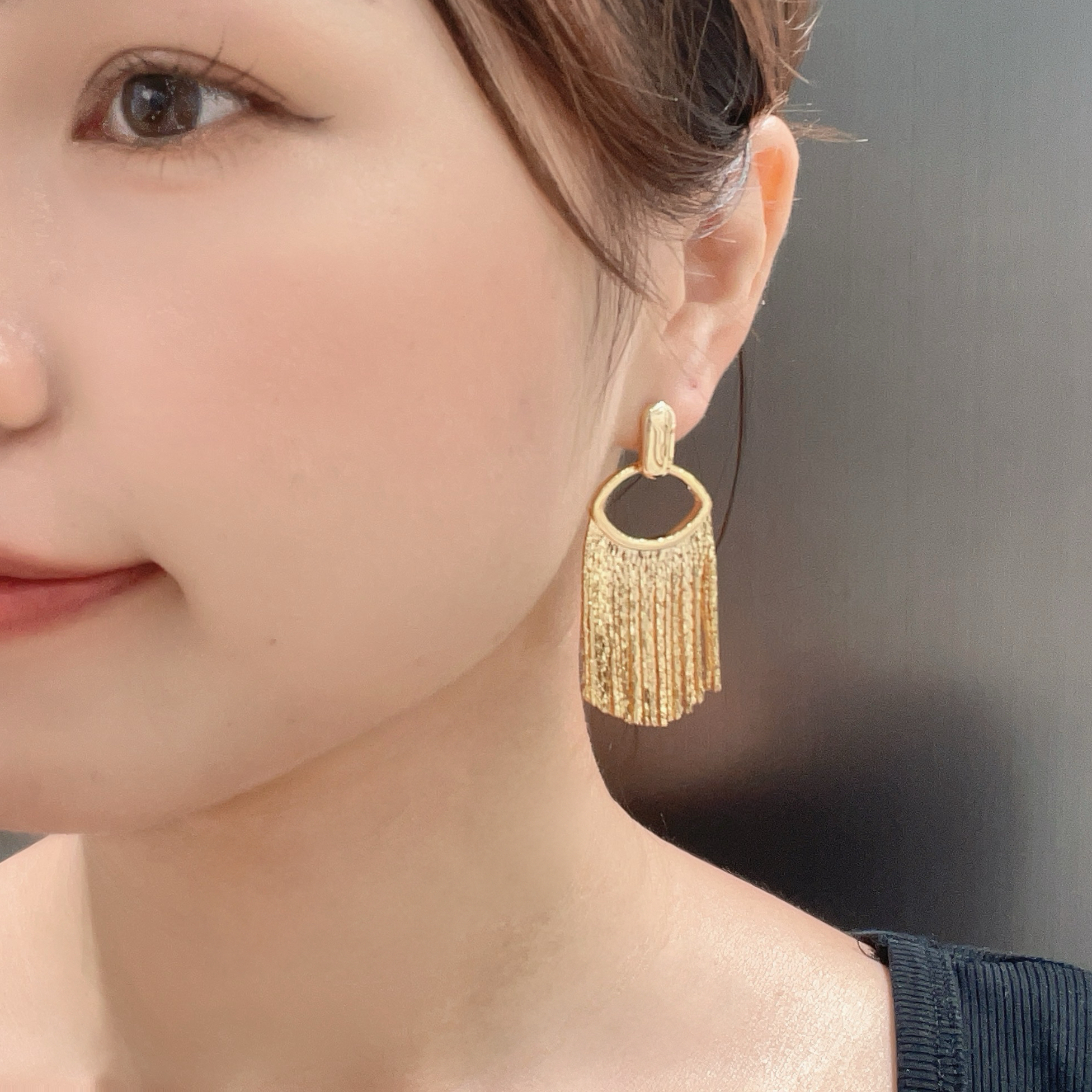 合金耳饰 金属风齐刘海吊坠眼睛款流苏美女耳环百搭经典饰品个性