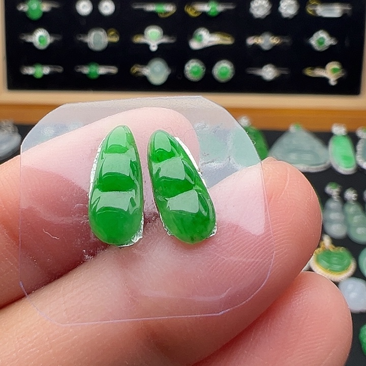 翡翠未镶嵌颈饰豆