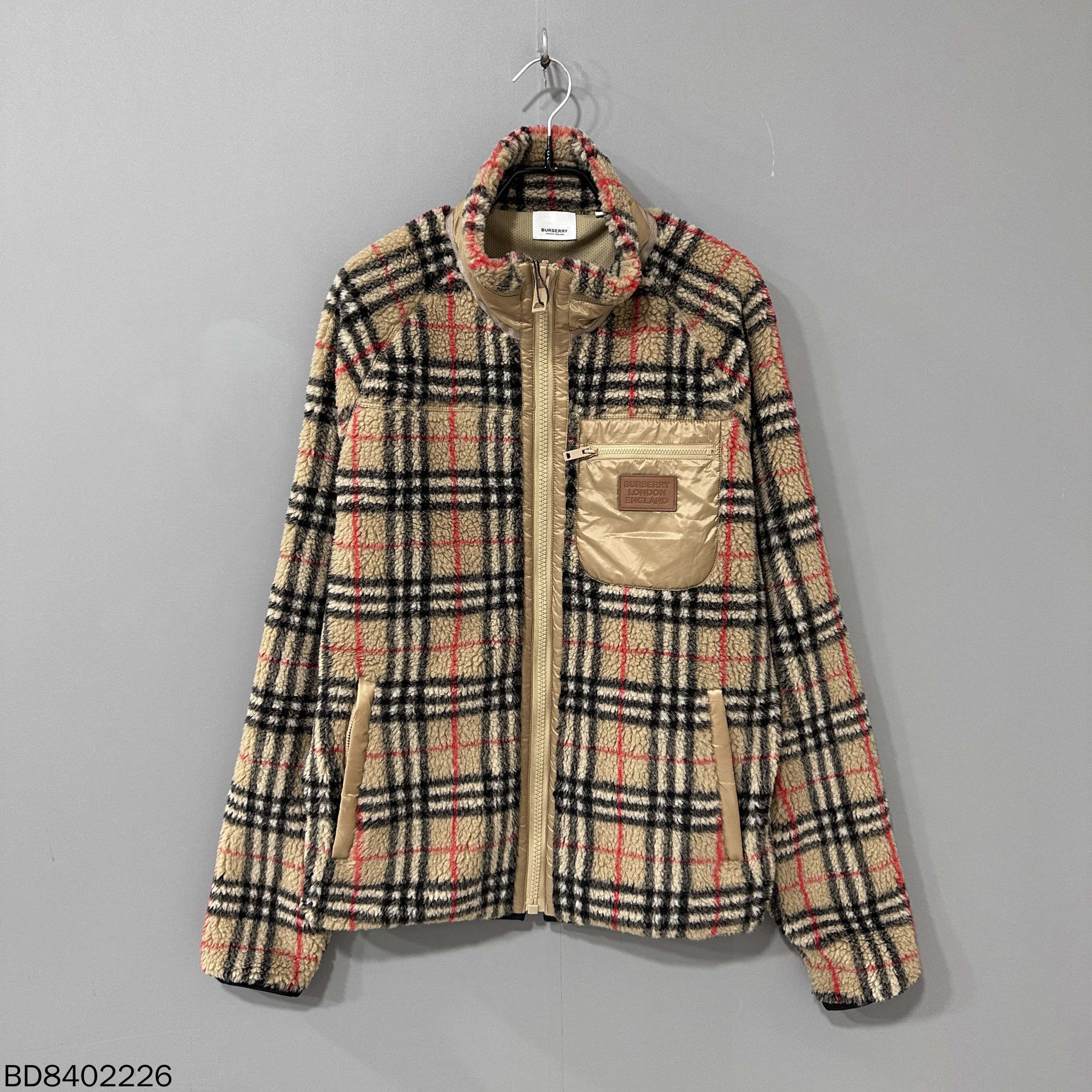 99新 BURBERRY/博柏利 泰迪抓绒格纹外套/99新/S码/02226