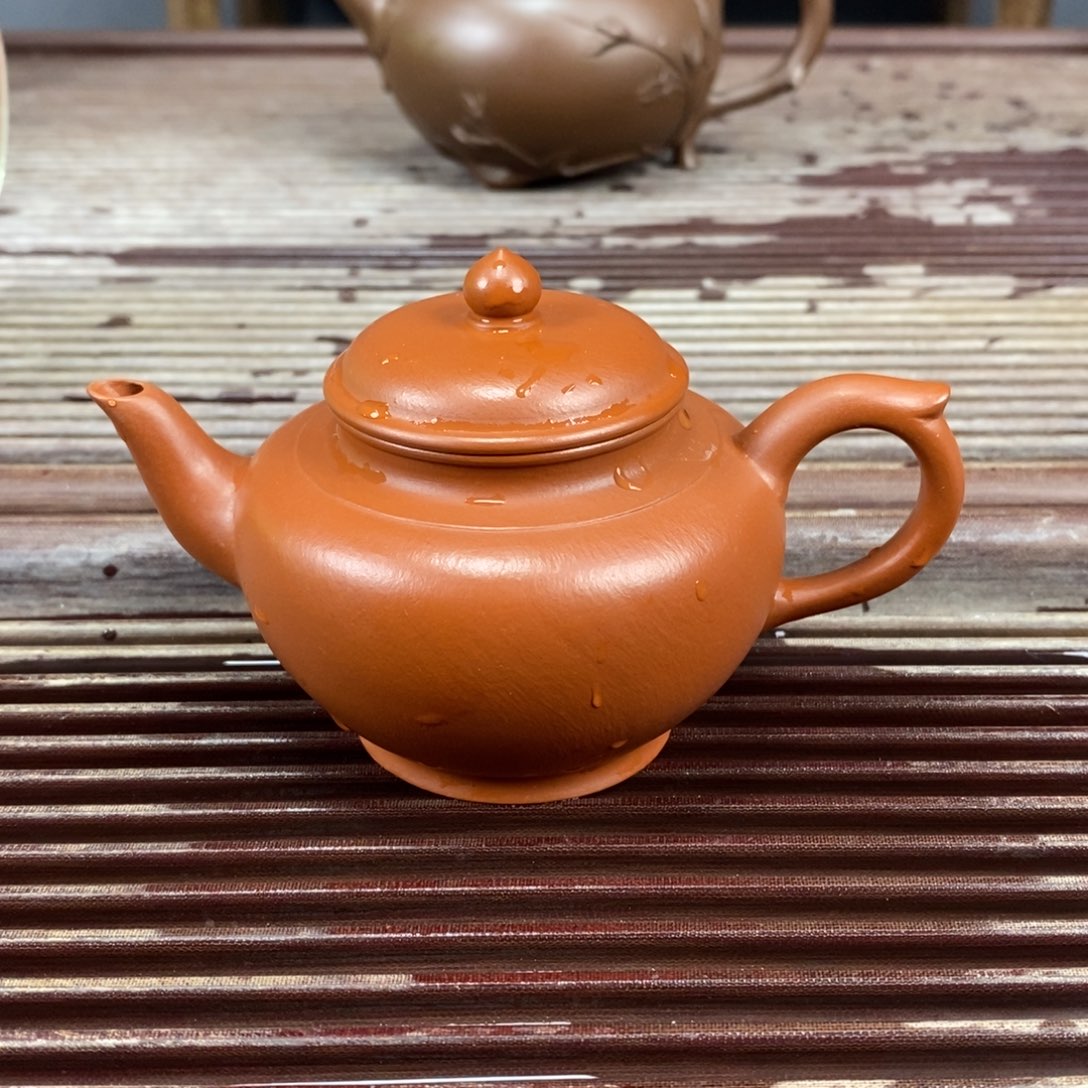 紫砂茶壶宜兴原矿紫砂壶朱泥全手笑樱170c