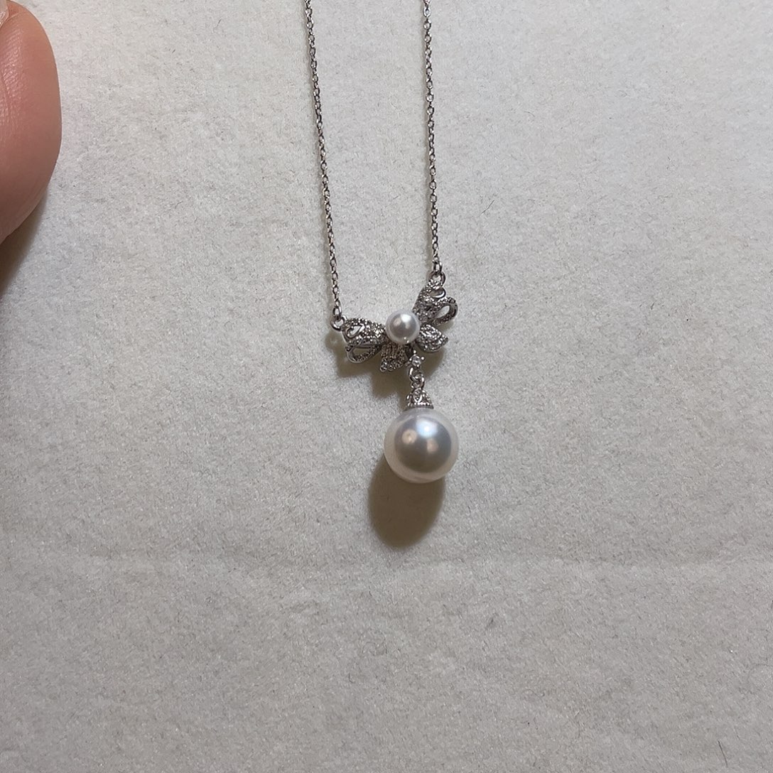 颈饰银S925镶嵌淡水珍珠