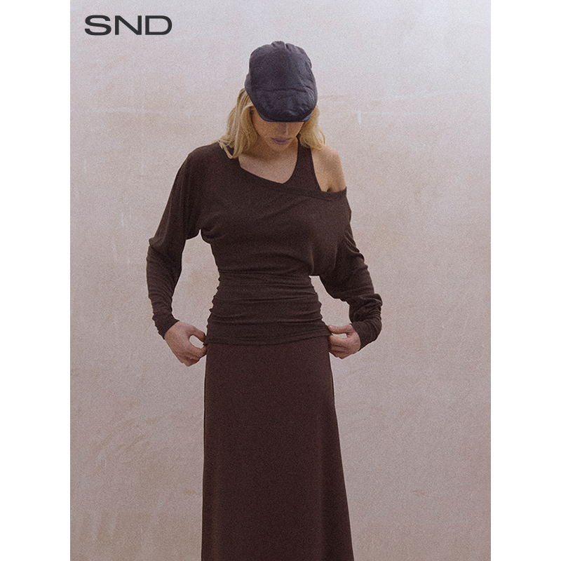 【YIFU LU 设计师品牌】SND SS25 船领收腰羊腿袖坑条罩衫上衣