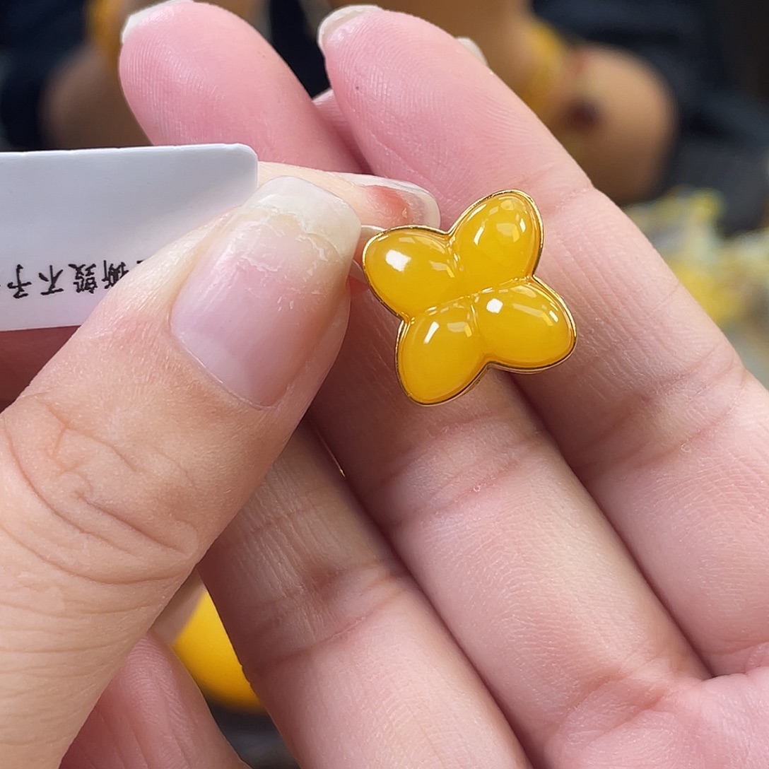 琥珀银S925镶嵌裸石多样性发其一h