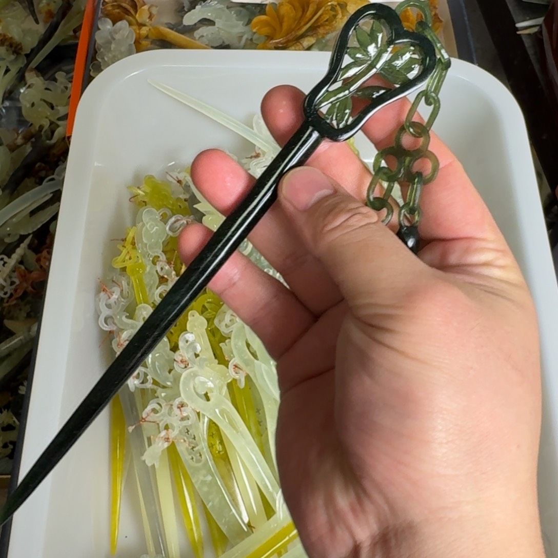 岫玉发饰未镶嵌岫玉发簪就是好看