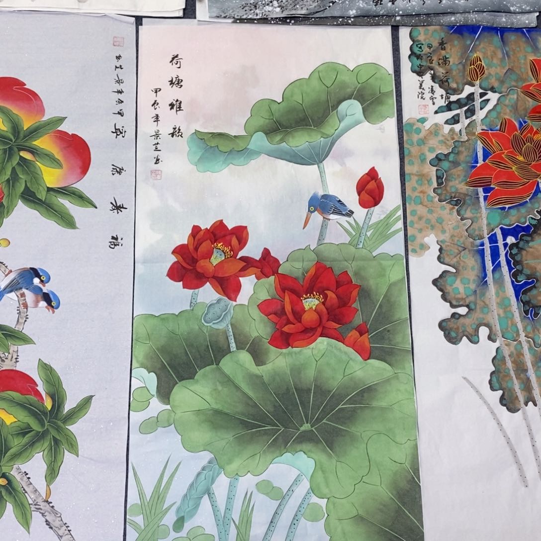 国画尺寸140✖️70四尺手绘工笔