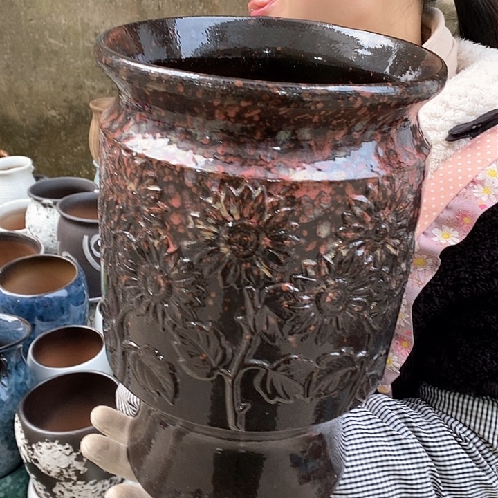 紫砂花盆正品口20高31