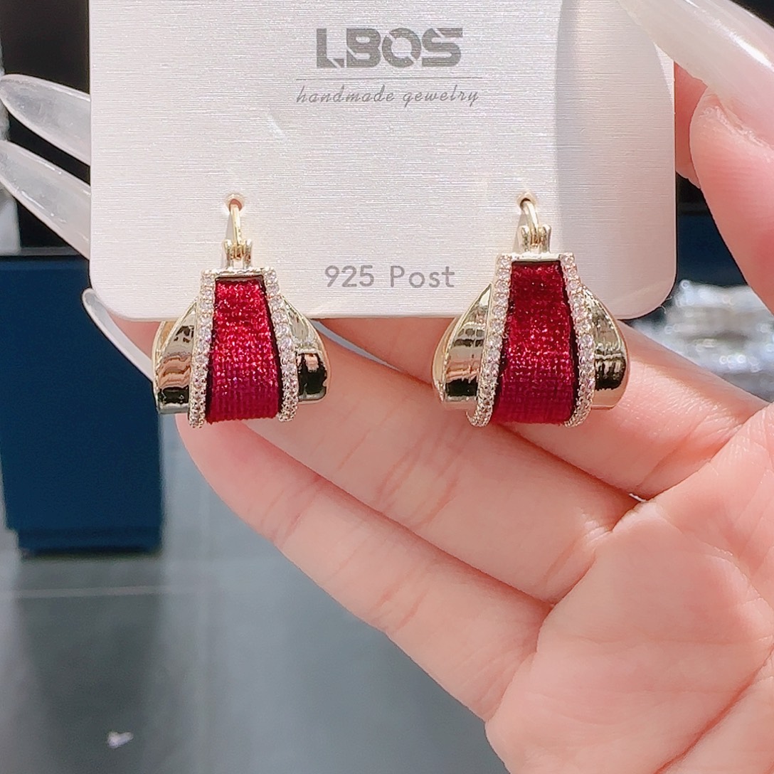 锆石铜合金925银耳环