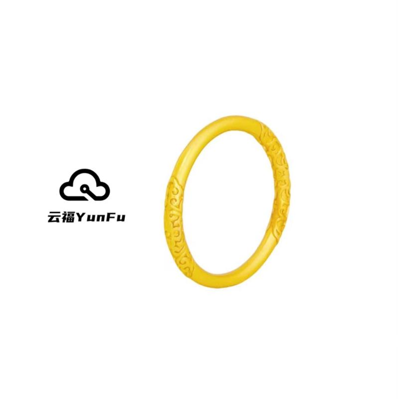 YUNFU/云福  古法传承紫荆花卷草纹指环 JZ1013