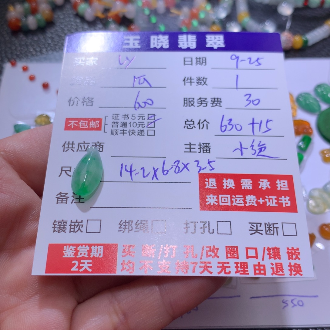 l***y翡翠未镶嵌颈饰瓜
