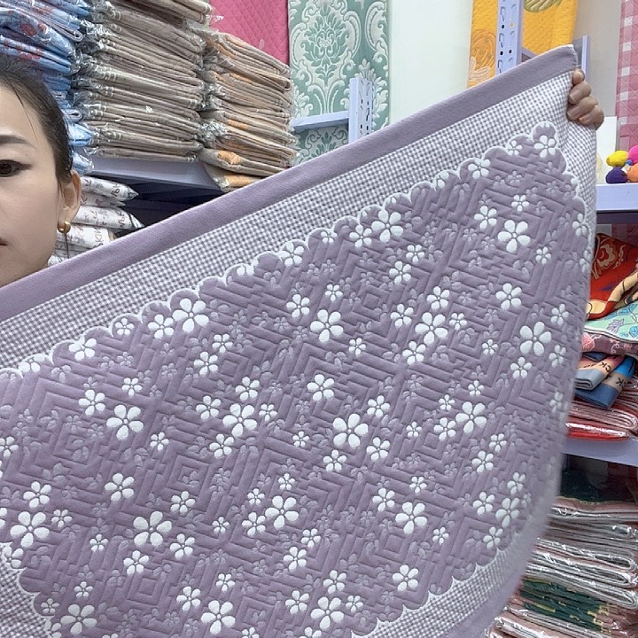 棉紫色雪花纯棉面料