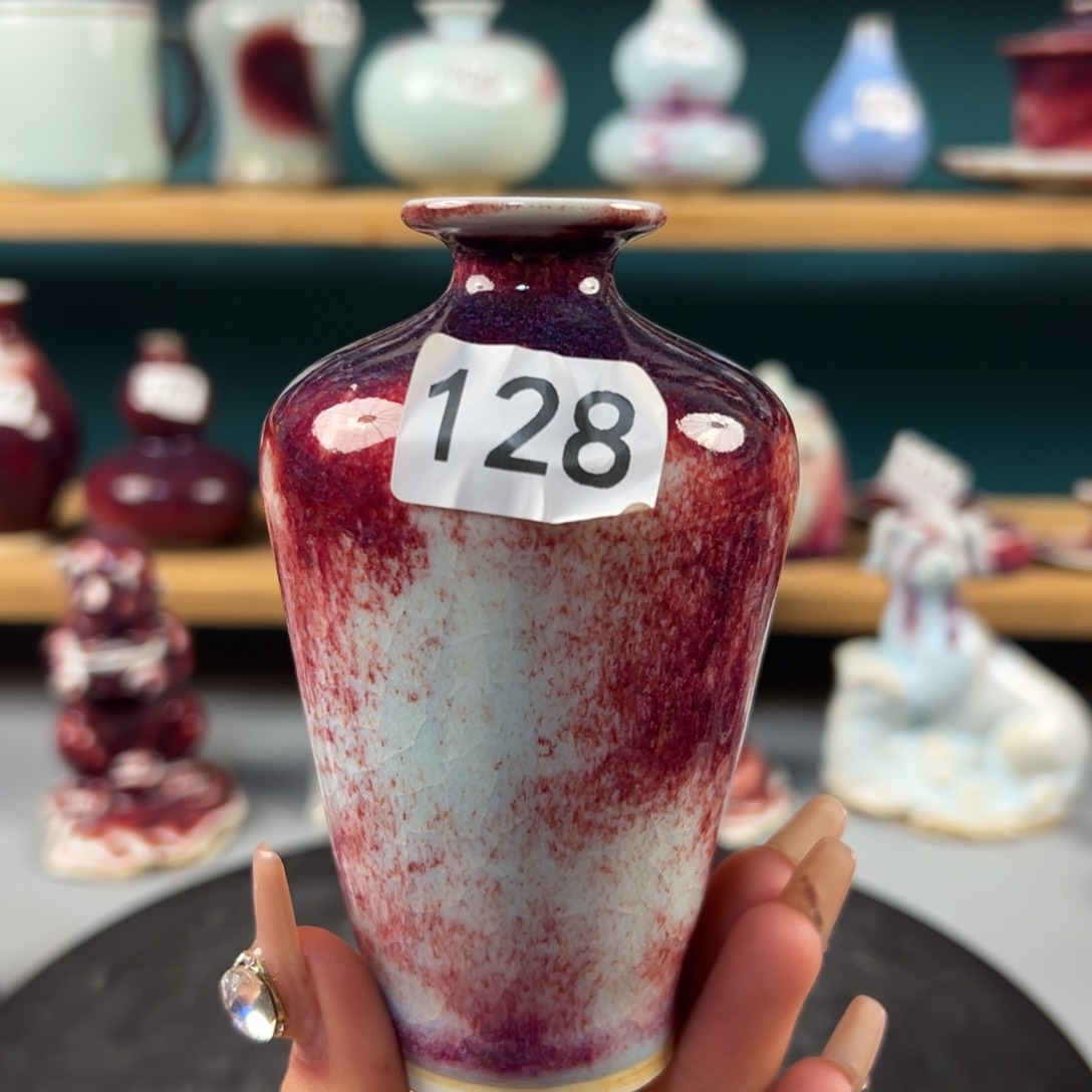 瓷片微瑕小花瓶纯手工