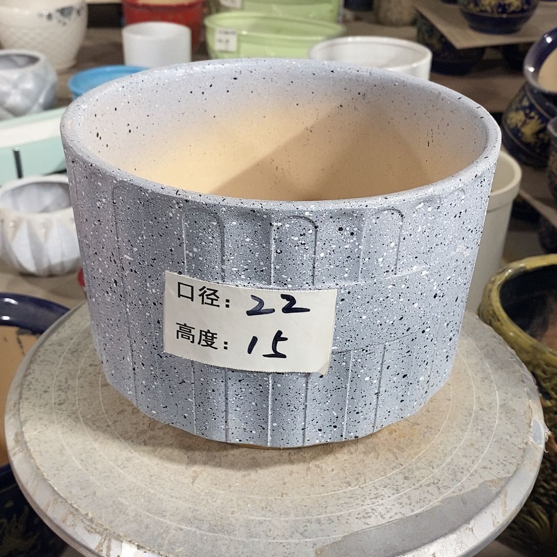 【闪购商品】陶瓷微瑕花盆-027-1个灰色