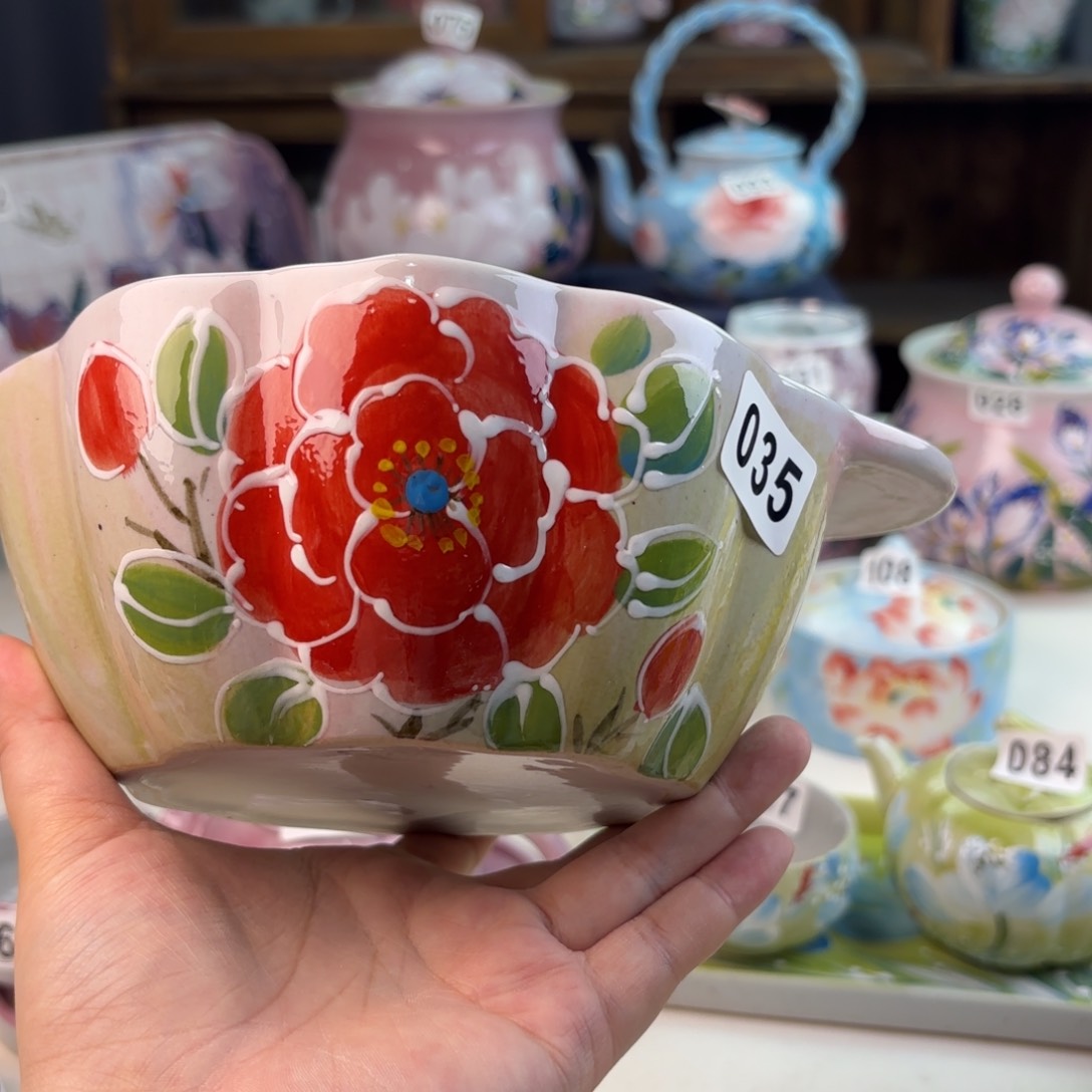 景德镇手绘高温釉下彩陶瓷茶具