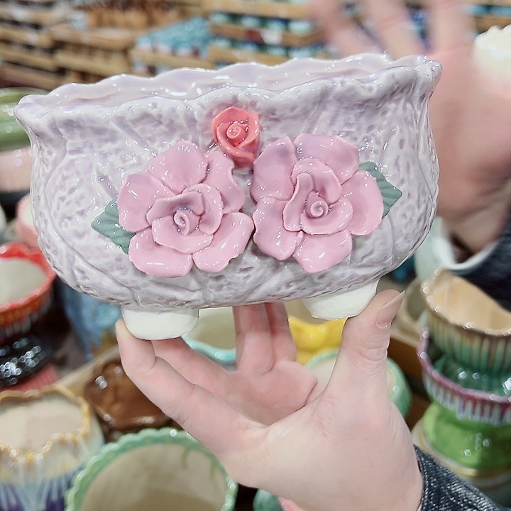 有孔，凑单福利满10元发货陶瓷多肉花盆！